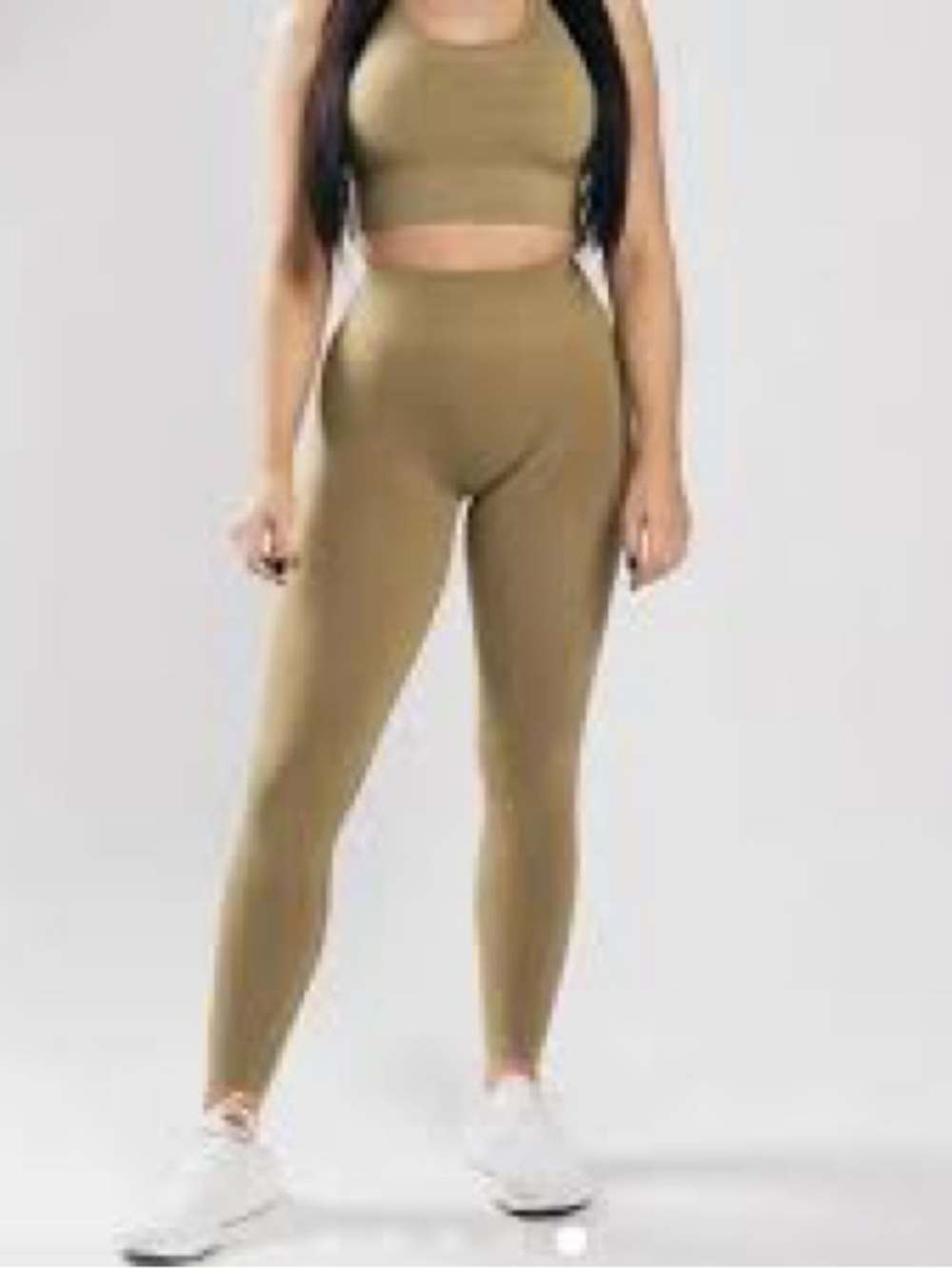 Alphalete High Waist Seamless Scrunch Bum Active Workout Leggings Green Size M